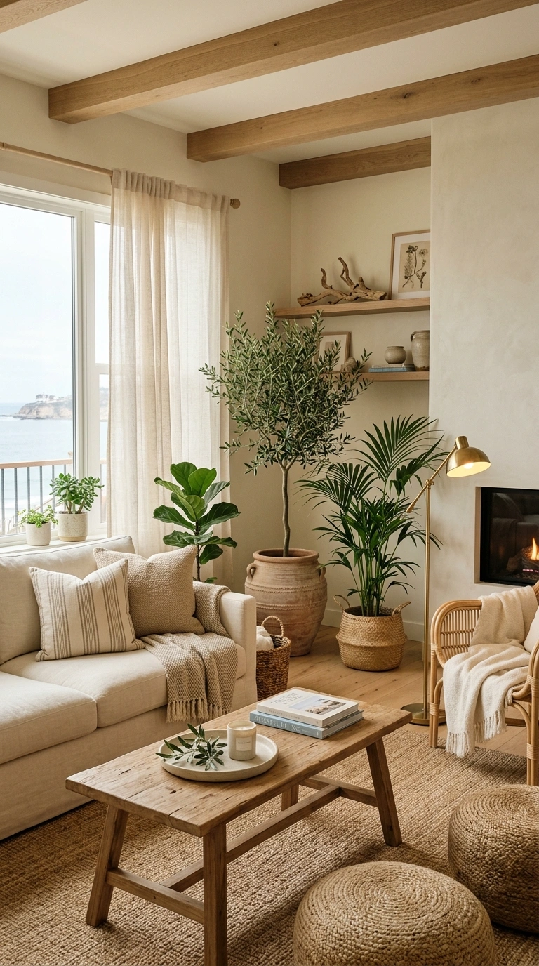 001 24 Coastal Living Room With Indoor Plants and Orga Coastal living room with plants 202605202323