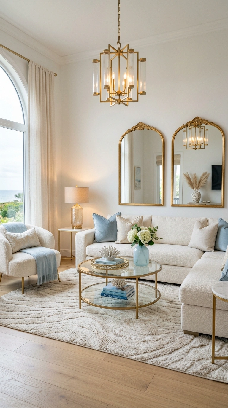 002 19 Coastal Glam Living Room With Gold Details Crea 19. Coastal Glam Living Room 202605202318