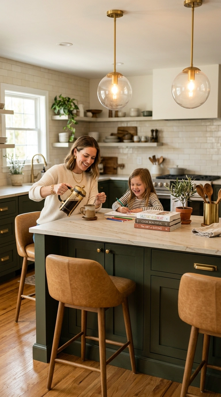 002 2 Dark Green Peninsula With Brass Accents Create a