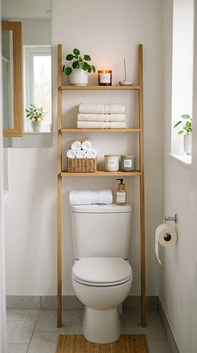 002 Over The Toilet Ladder Shelving Create a high reso