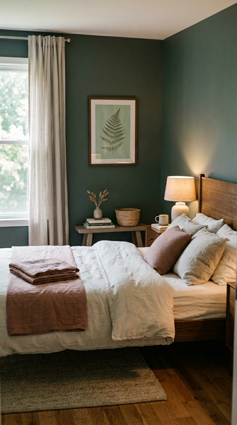 003 Image 3 A restful bedroom with a smoky sage accent