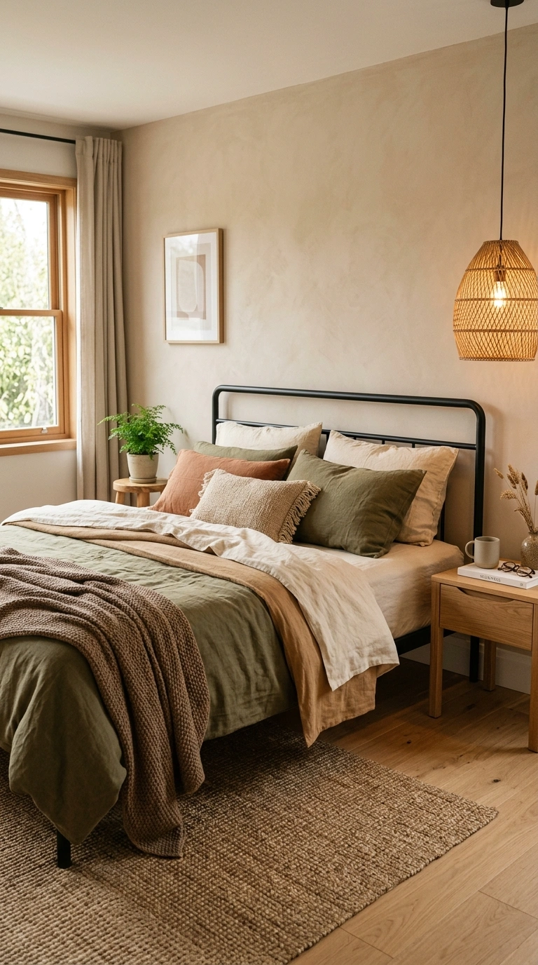 005 5 Style The Bed With Earth Tone Linen Layers Creat