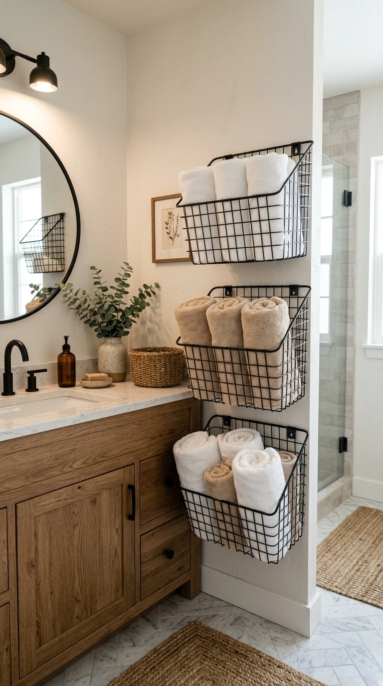 005 Wire Wall Basket Towel Storage Create a high resol