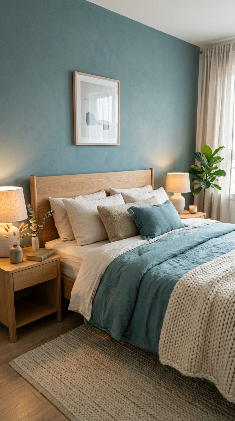 006 21 Teal Bedroom with Cozy Soft Texture Overload