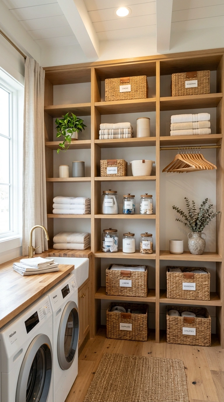006 Ceiling Height Shelves With Warm Storage Styling C