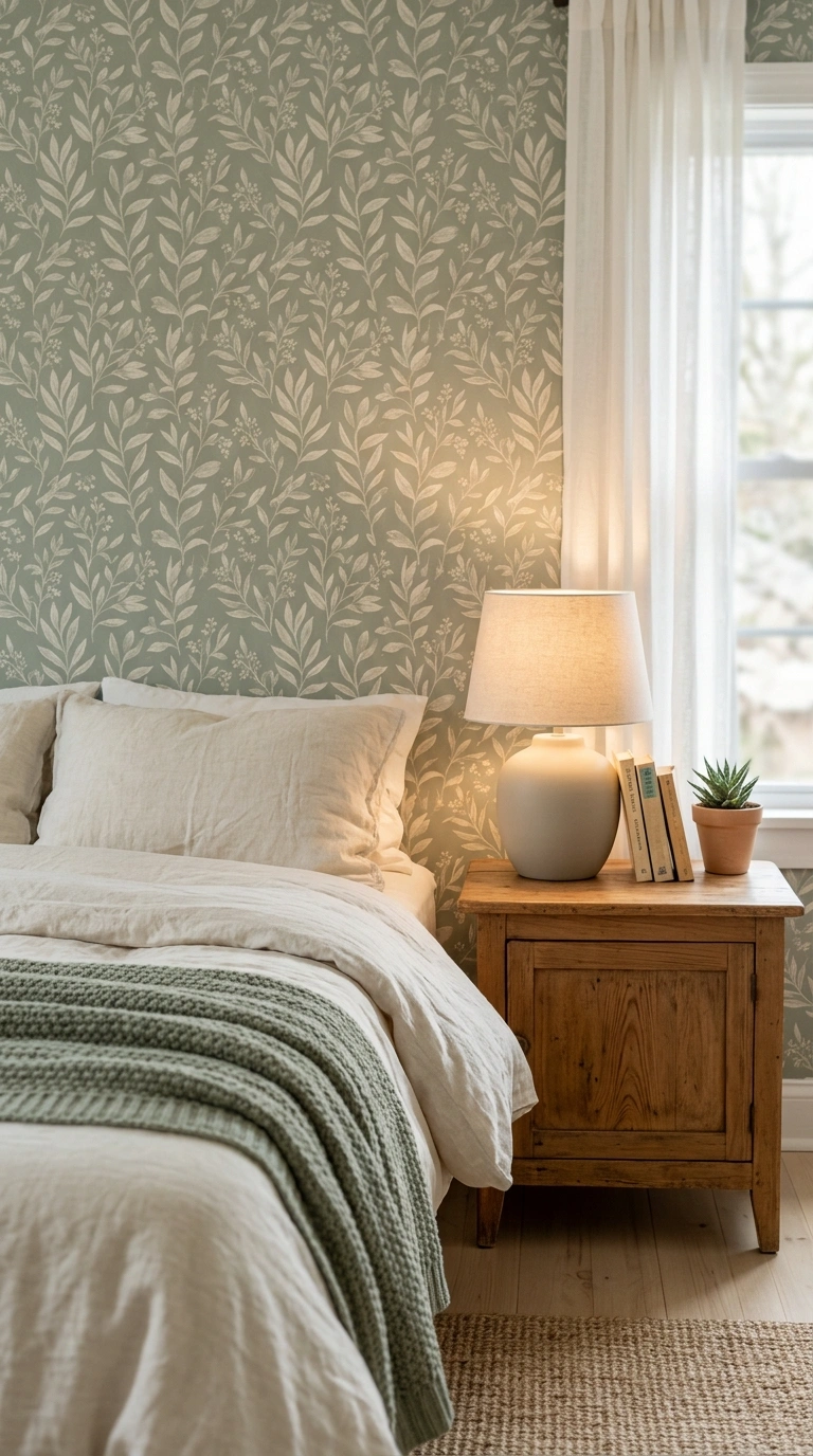007 Image 7 A balanced bedroom with one wall in a soft