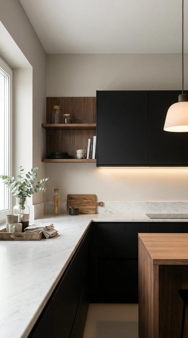 007 Matte Black Kitchen Cabinets Create a high resolut
