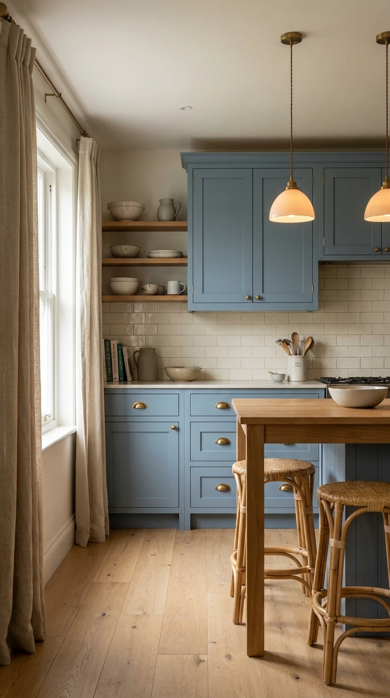 008 Dusty Blue Kitchen Cabinets Create a high resoluti