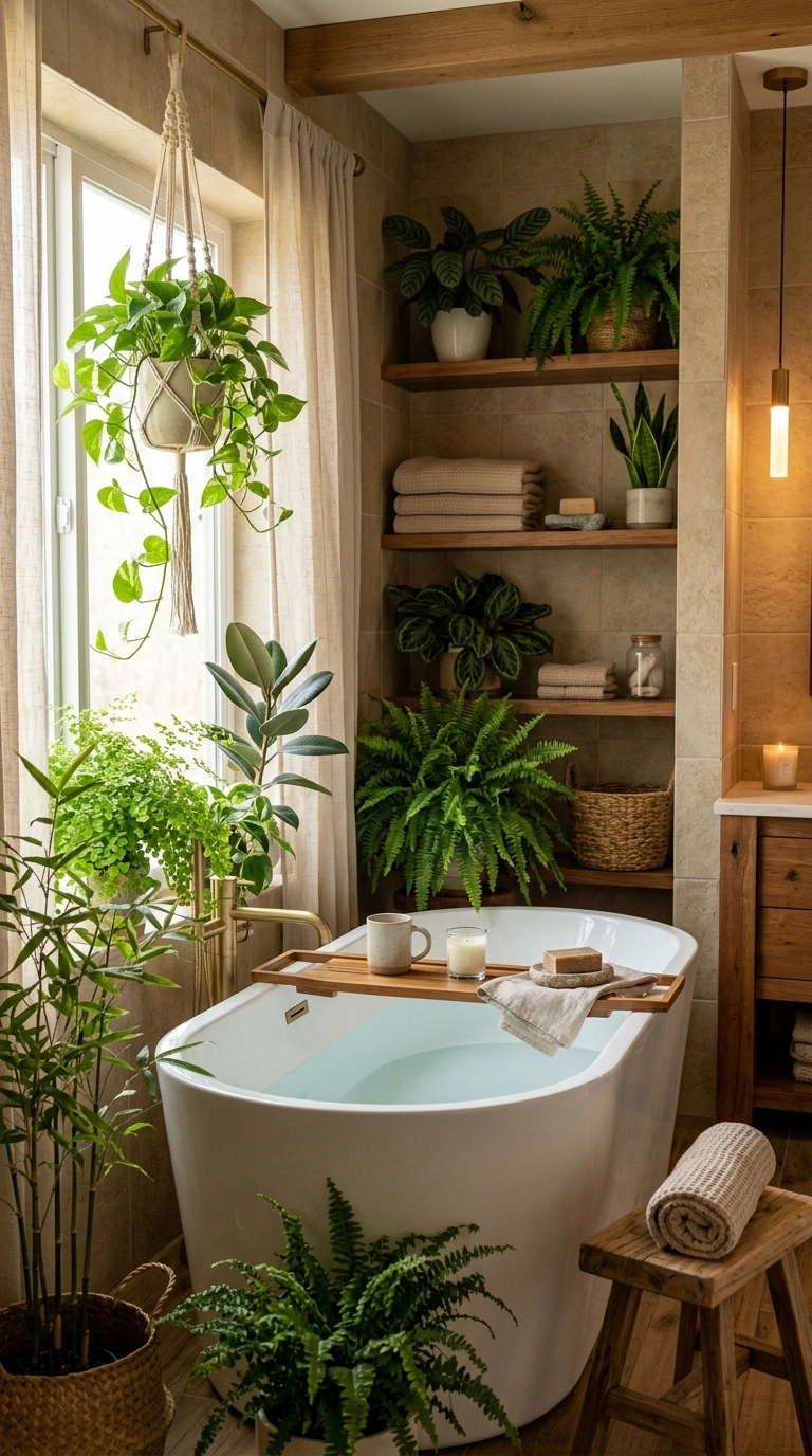 008 Indoor Plant Filled Spa Bathroom Escape Create a h