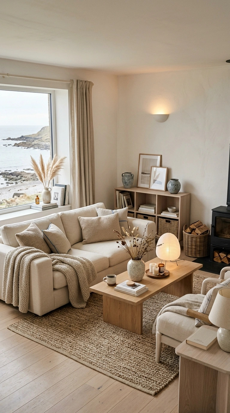 008 Scandinavian Coastal Living Room With Soft Nordic Scandinavian living room with te… 202605202306