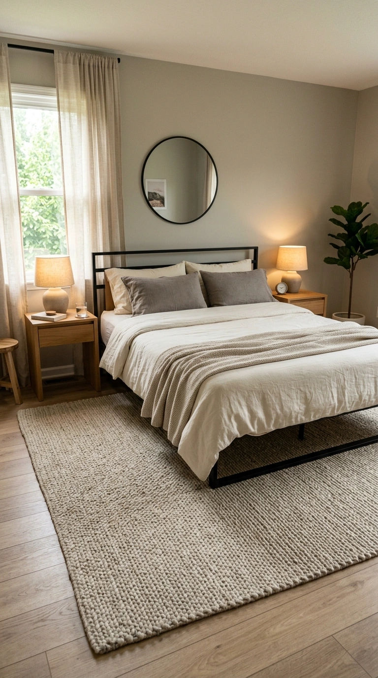 009 9 Place A Large Neutral Rug Under The Bed Create a
