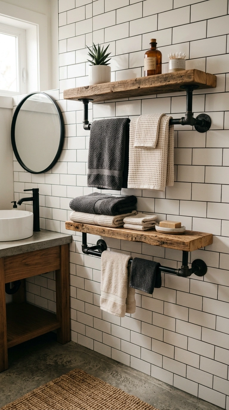 009 Industrial Pipe Towel Bars Create a high resolutio
