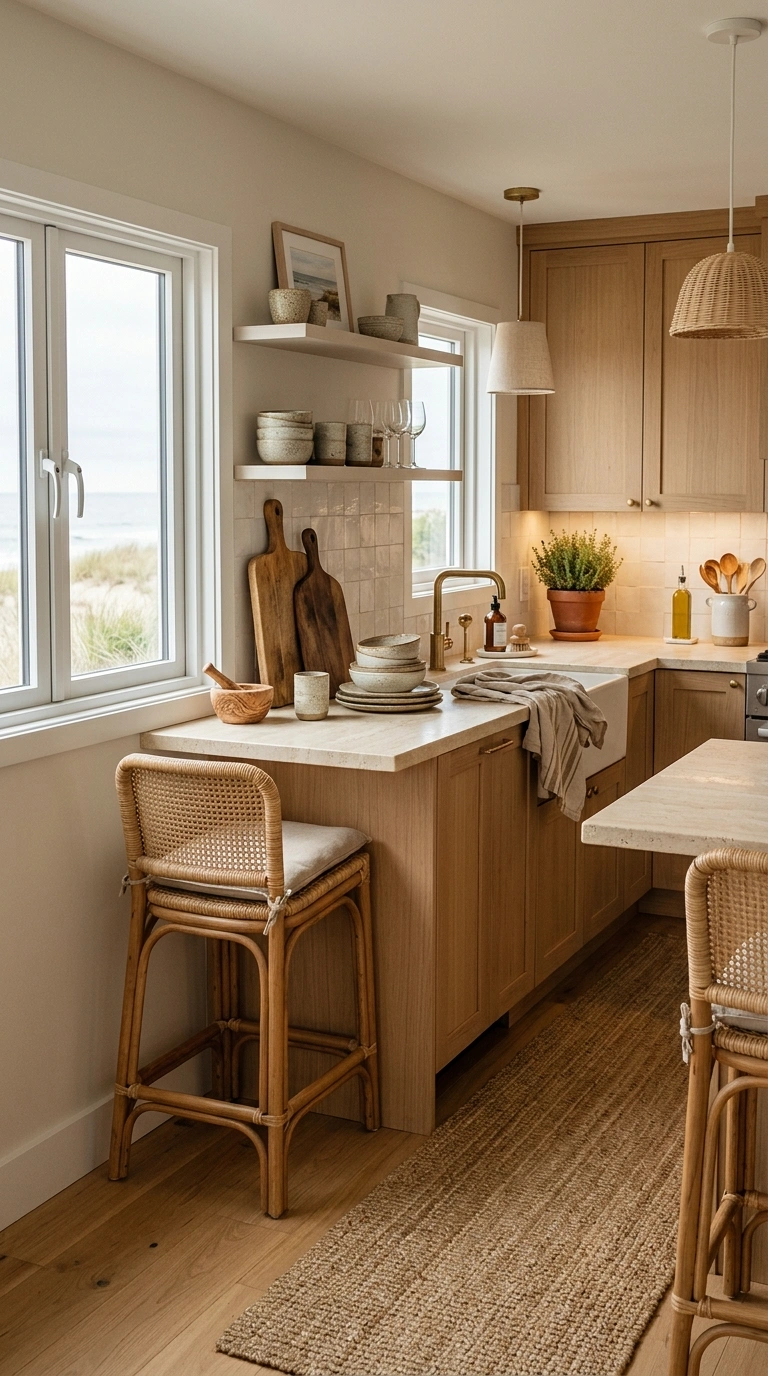 009 Layered Natural Textures In A Small Coastal Kitche