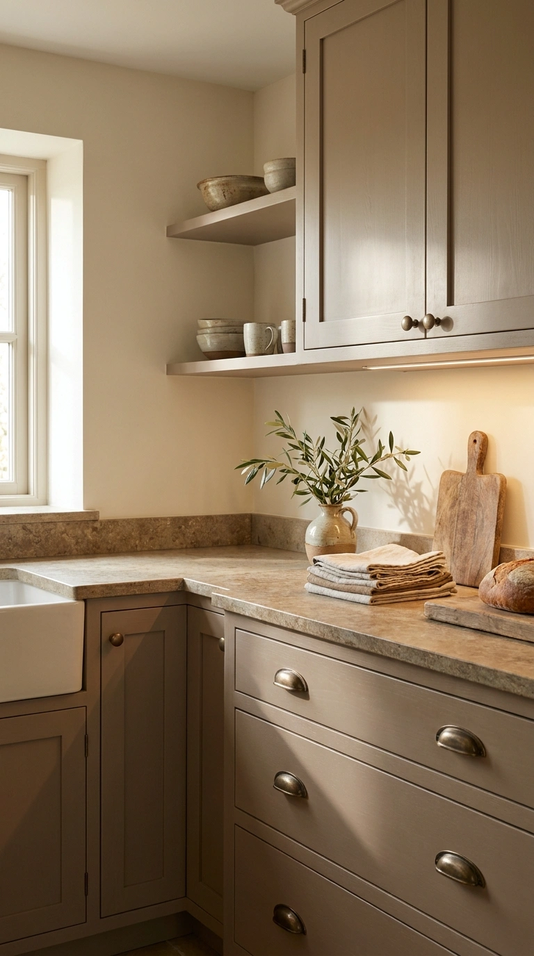009 Warm Taupe Kitchen Cabinets Create a high resoluti