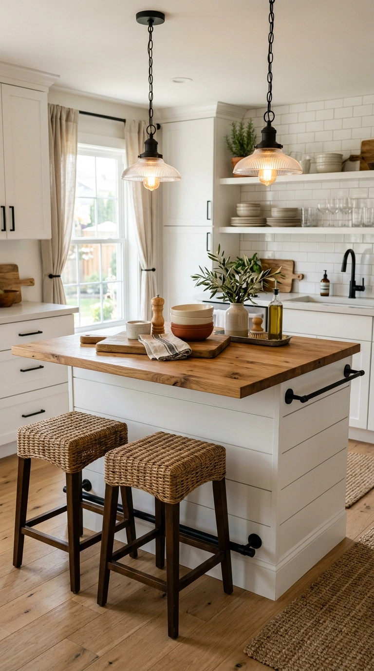 010 10 Modern Farmhouse Peninsula With Mixed Textures