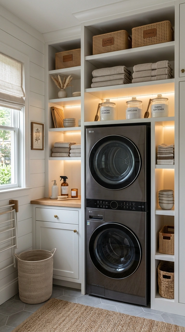 010 Built In Shelves Around Washer And Dryer Create a