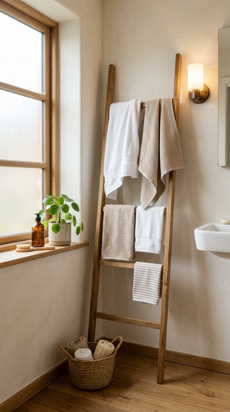 011 Corner Ladder Towel Display Create a high resoluti