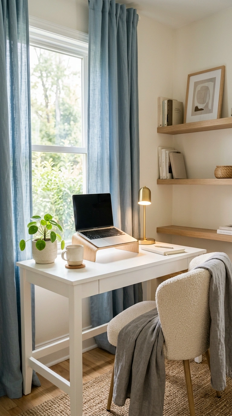 011 Soft Blue Curtains For A Calm And Airy Workspace C