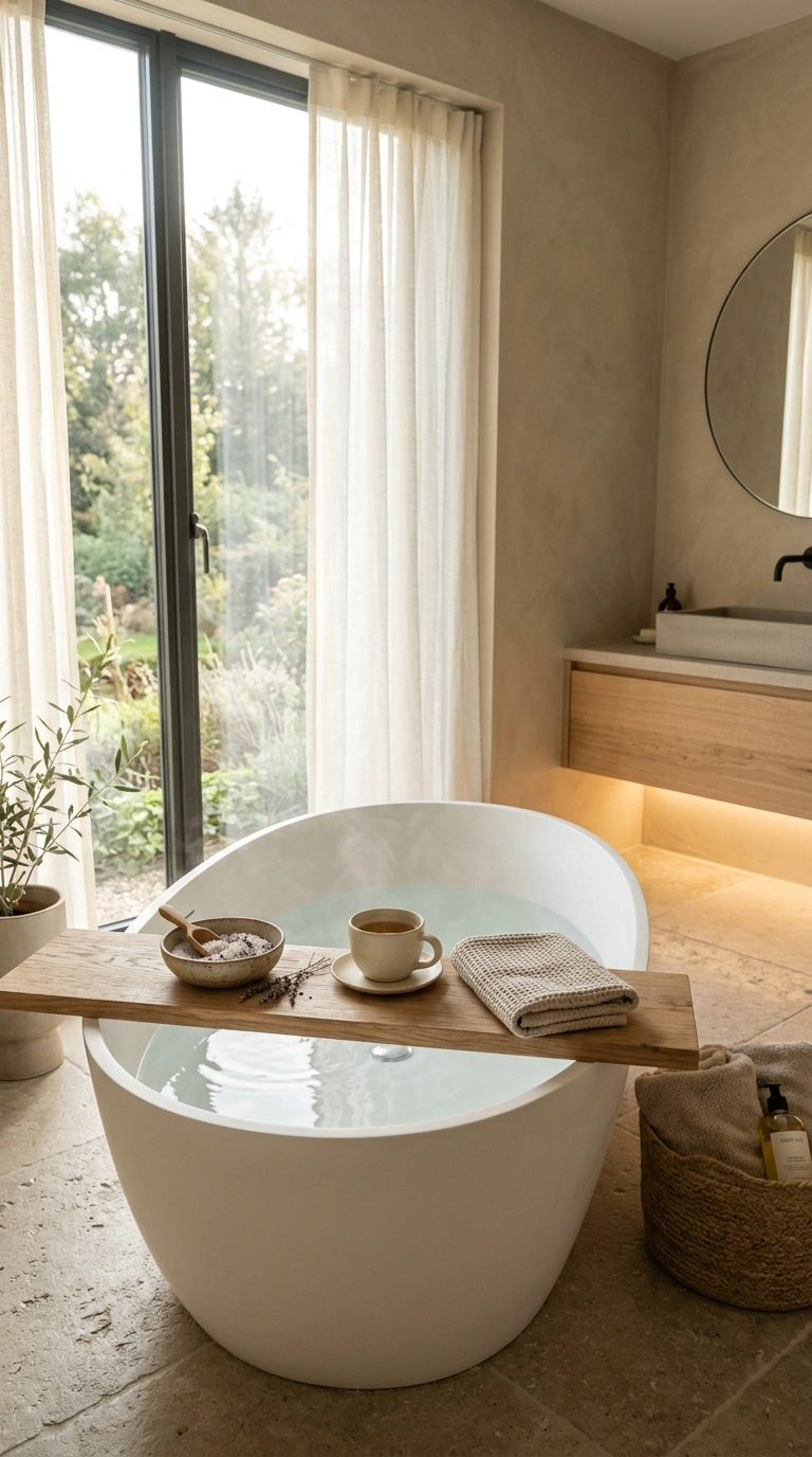 012 Deep Soaking Tub Beside A Bright Window Create a h