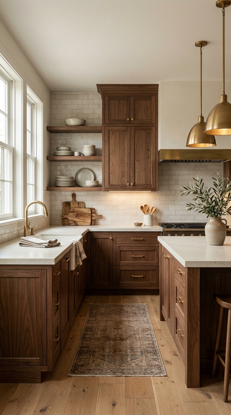012 Warm Walnut Brown Kitchen Cabinets Create a high r