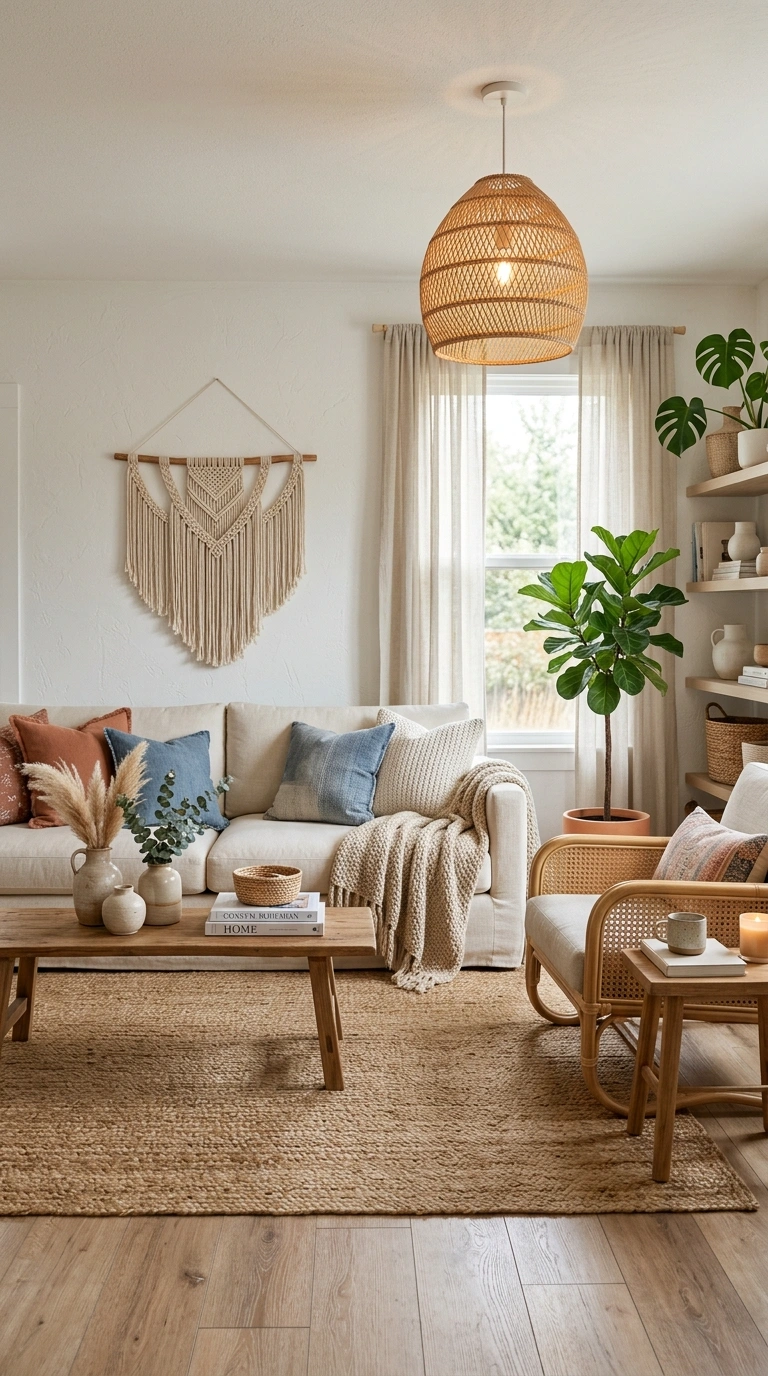 013 Coastal Boho Living Room With Relaxed Textures Cre Coastal boho living room with 202605202308