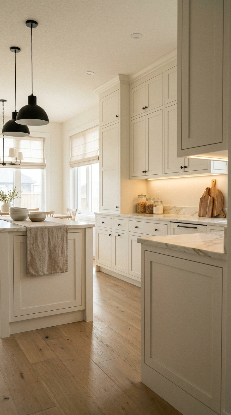 014 Crisp Off White Kitchen Cabinets Create a high res