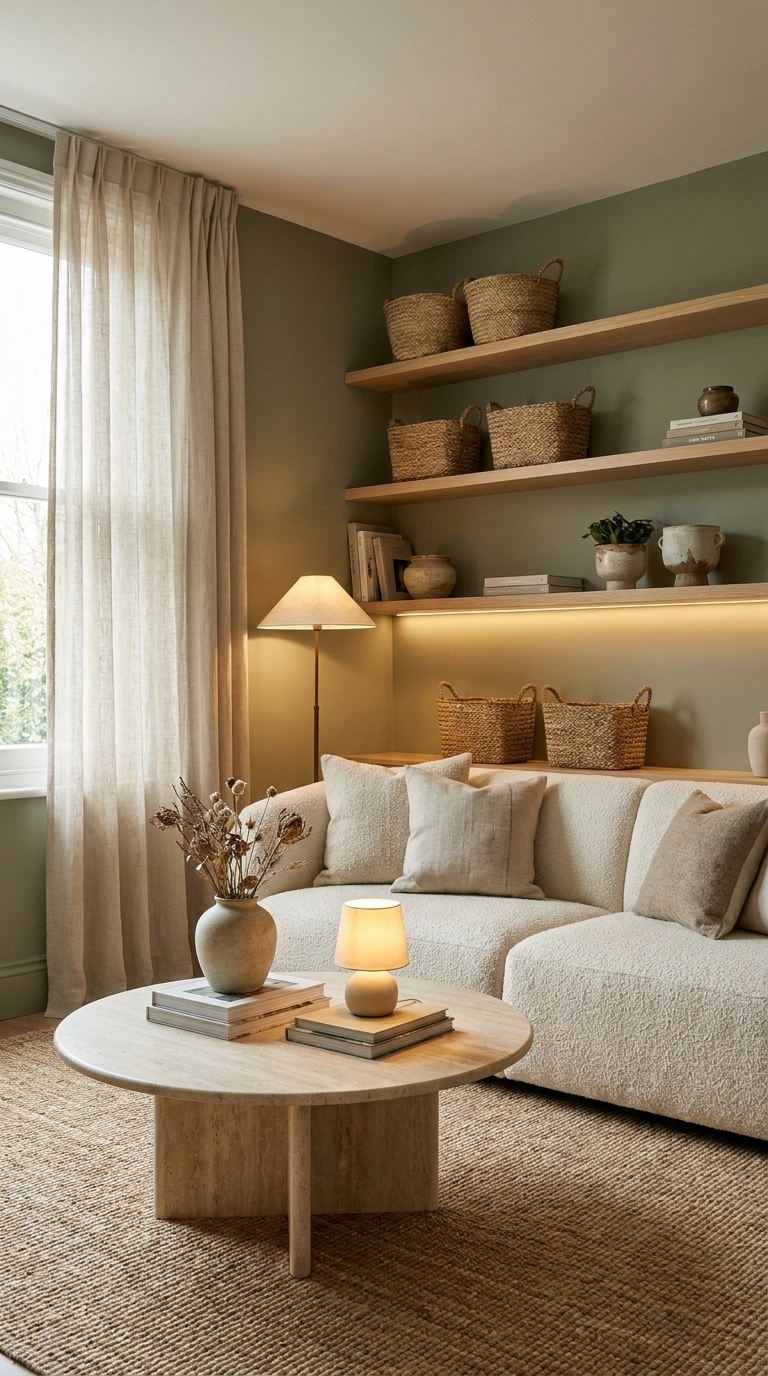 014 Dusty Olive Green Organic Living Room Create a hig