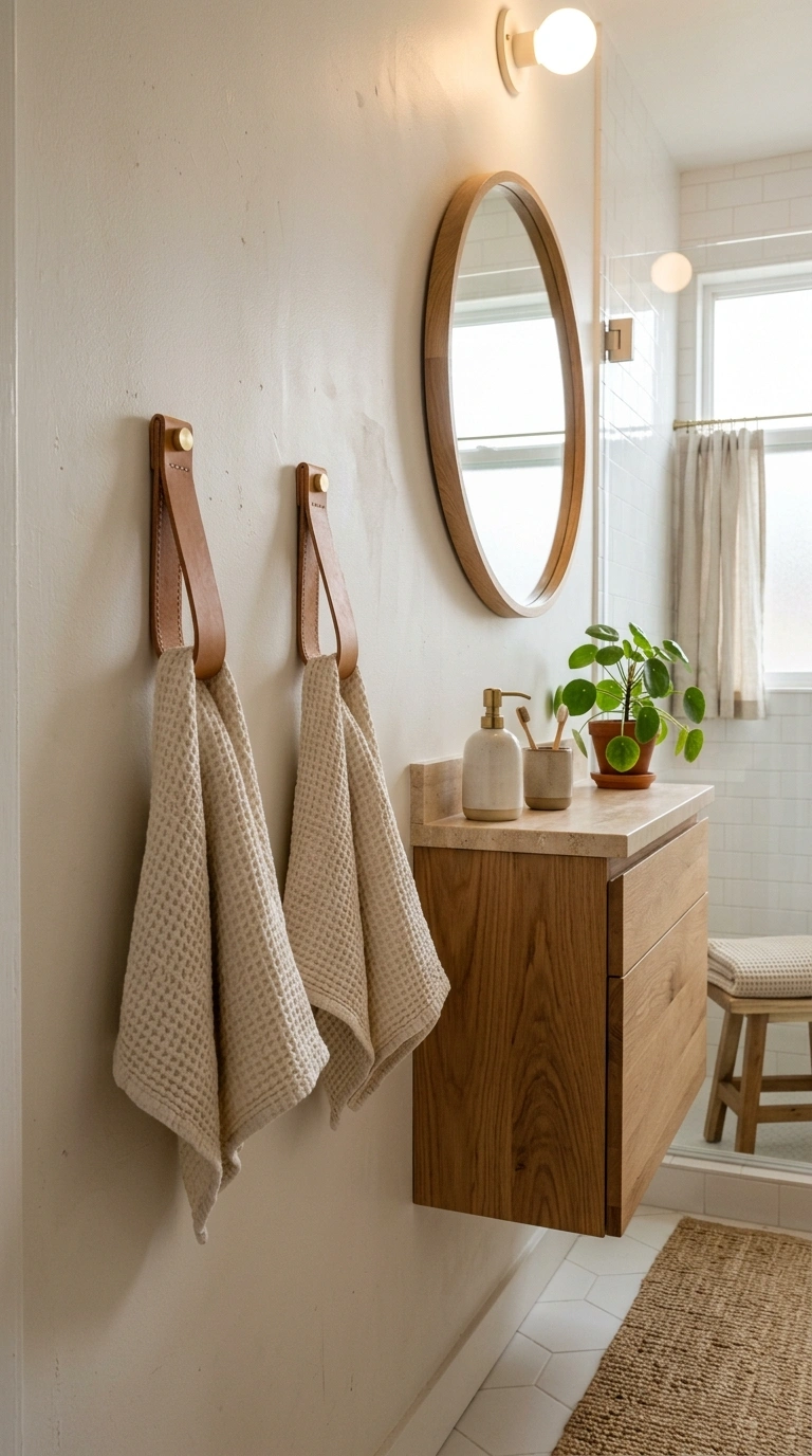 014 Leather Strap Towel Holders Create a high resoluti