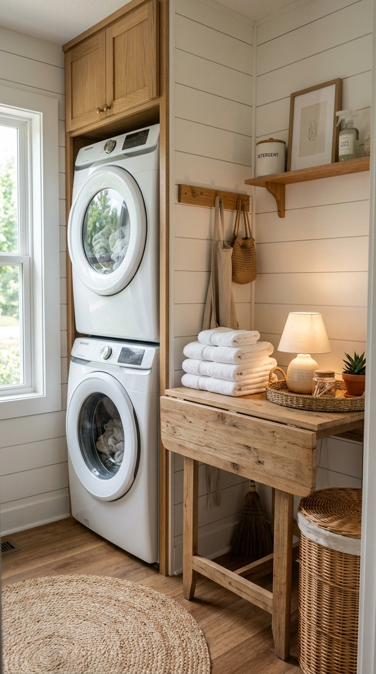 014 Small Laundry Room With Slim Wooden Folding Table Small laundry room folding table 202605212307