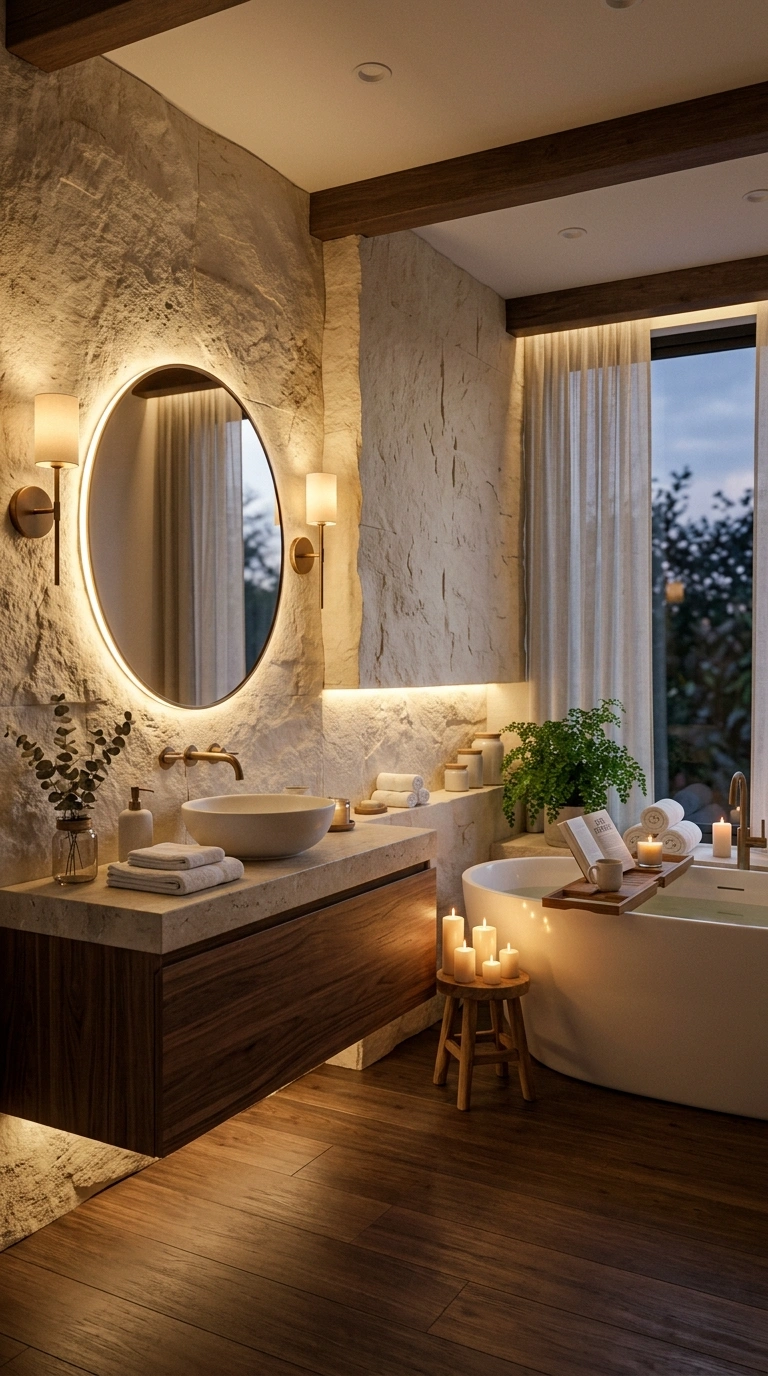 016 Layered Lighting Luxury Spa Bathroom Create a high