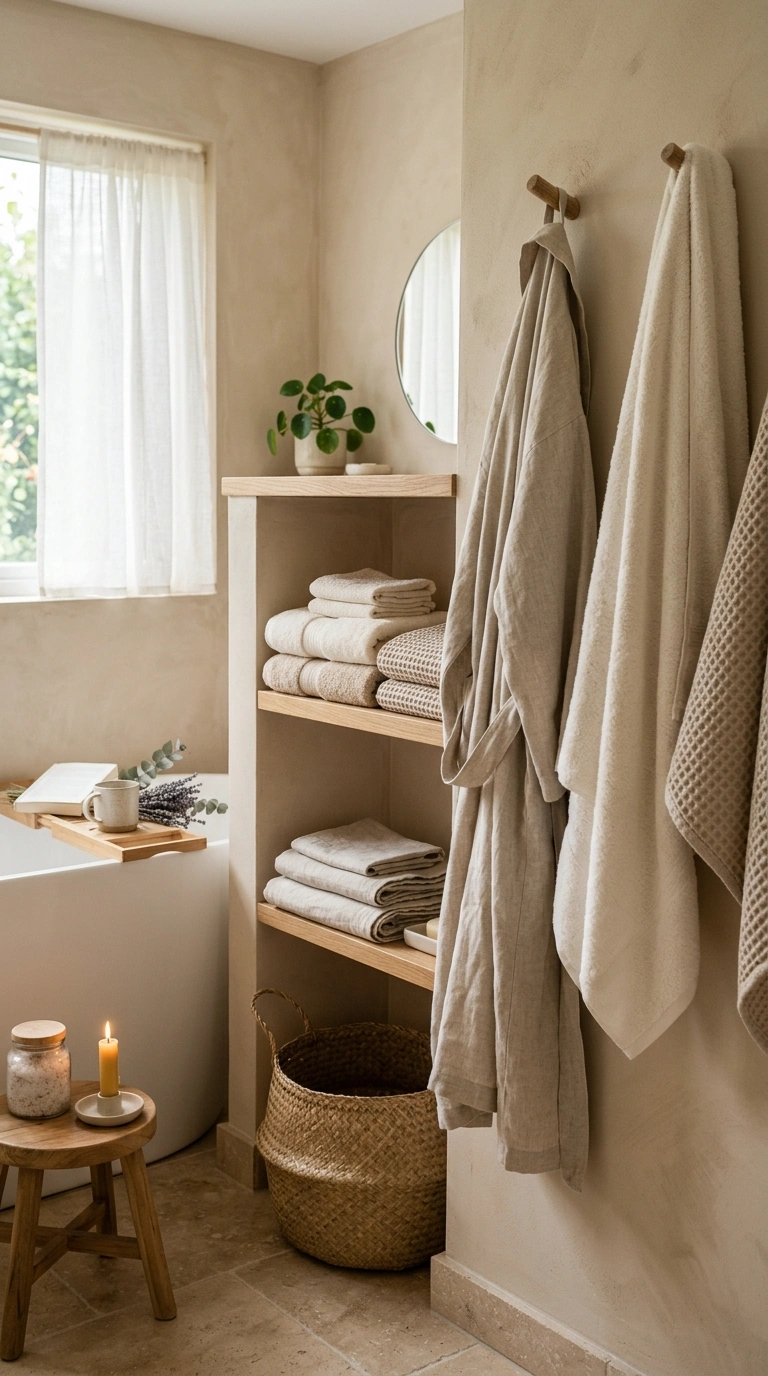 017 Neutral Textured Towels And Soft Linen Layers Crea