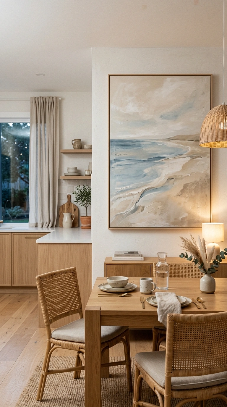 017 Oversized Coastal Artwork In Kitchen Dining Area C