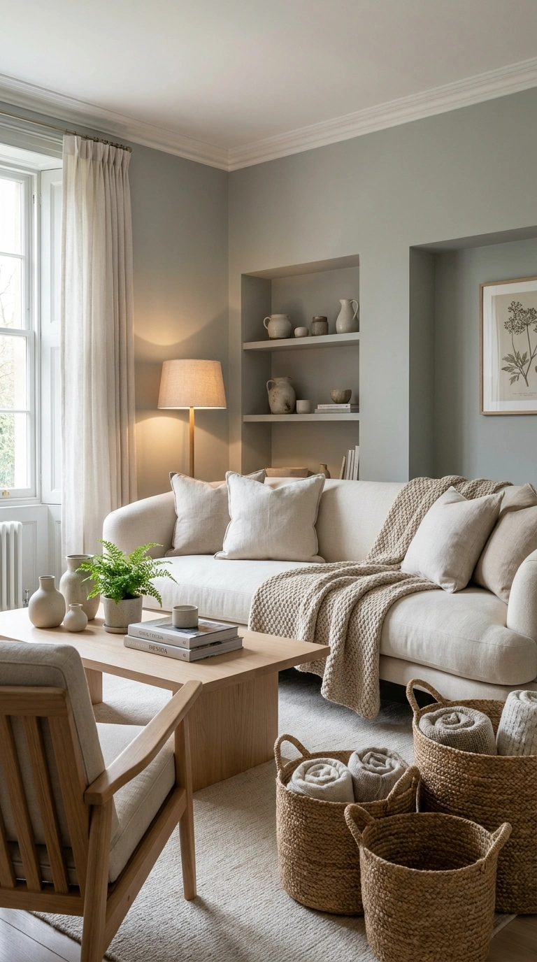 017 Sage Gray Contemporary Living Room Create a high r
