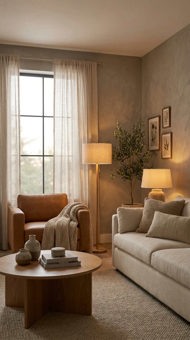 019 Warm Stone Gray Earthy Living Room Create a high r