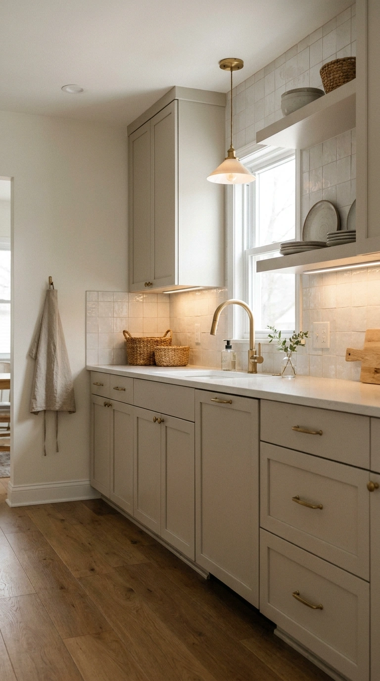 020 Light Gray Beige Kitchen Cabinets Create a high re