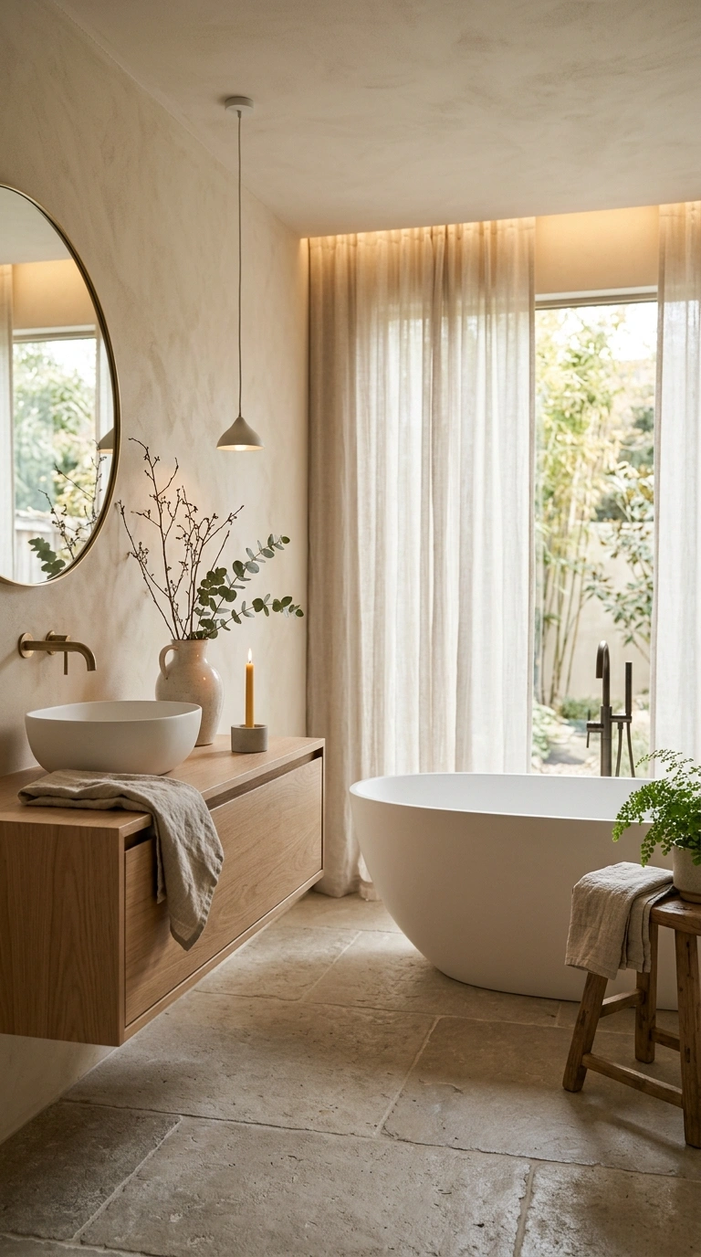 022 Minimal Zen Bathroom With Open Space Create a high