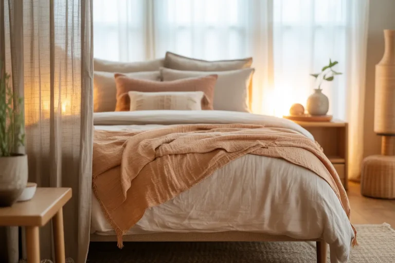 20 Boho Bedroom Ideas with Earthy Colors, Layered Textiles, and Soft Lighting