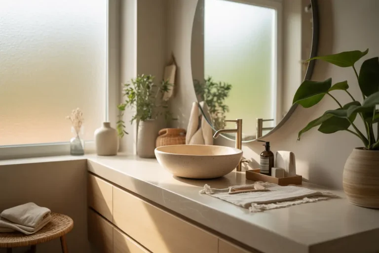 22 Modern Bathroom Decor Ideas with Natural Elements: Wood, Plants & Soft Neutral Tones