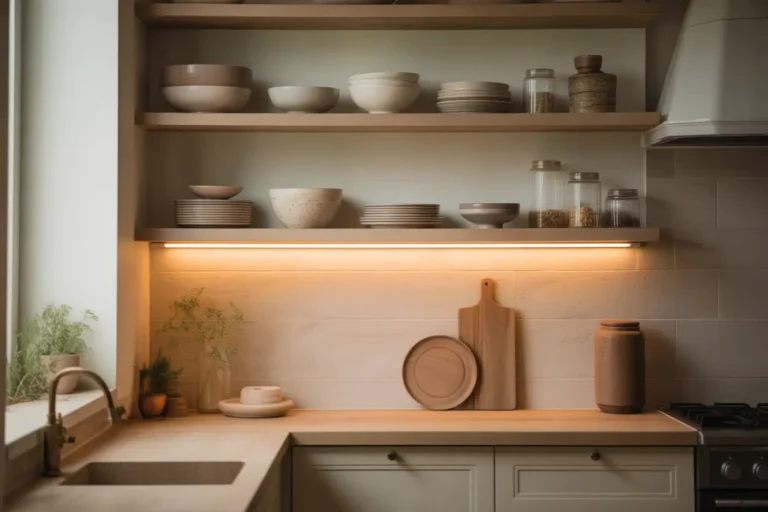 22 Aesthetic Kitchen Ideas with Open Shelves, Warm Lighting, and Natural Elements