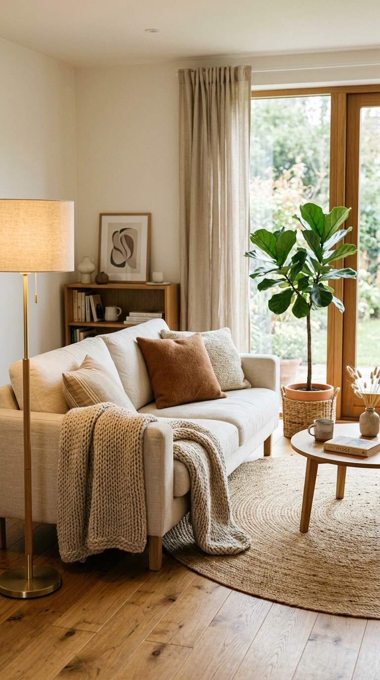 001 A calm Scandinavian living room that avoids the co