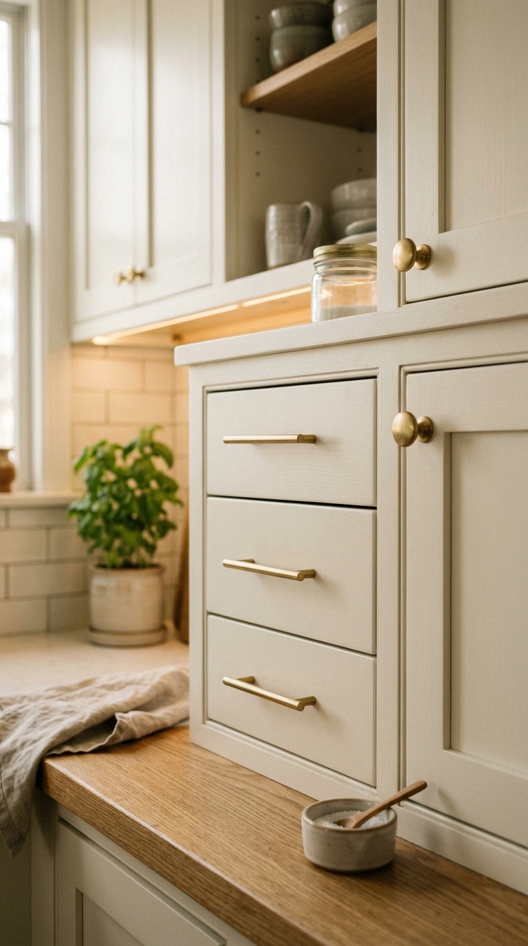 001 A small white shaker cabinet kitchen close up show