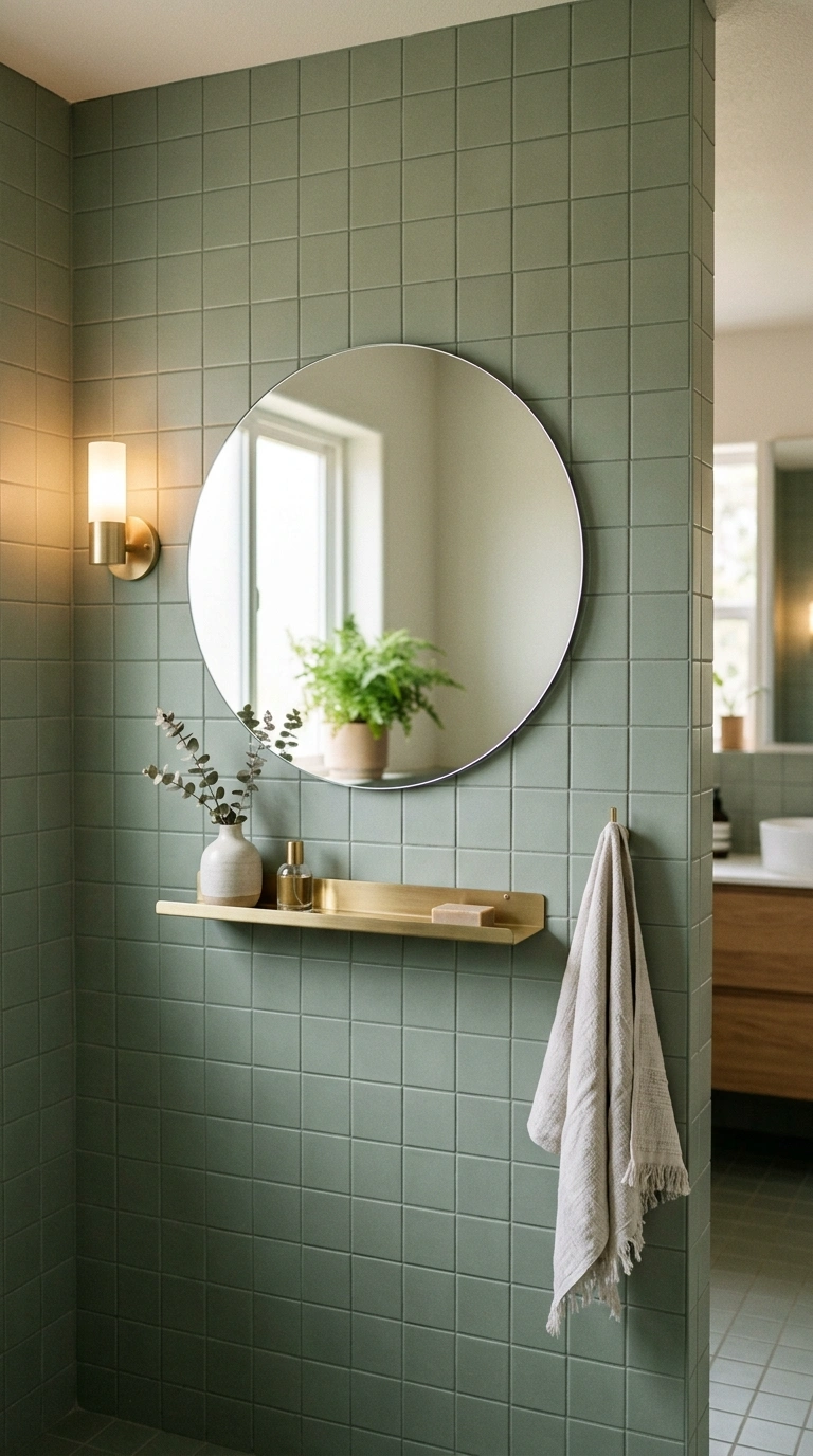 002 A small bathroom wall tiled floor to ceiling in on
