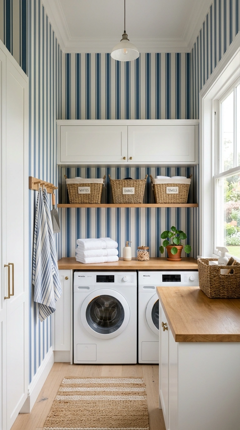 005 A breezy laundry room with soft blue and white ver