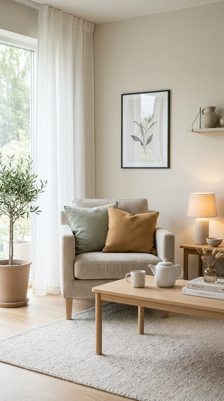 006 A serene Scandinavian living room with a soft tona