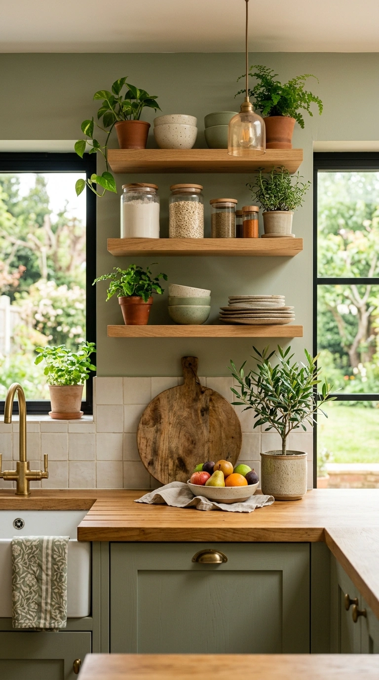 010 A nature inspired kitchen pairing soft sage accent