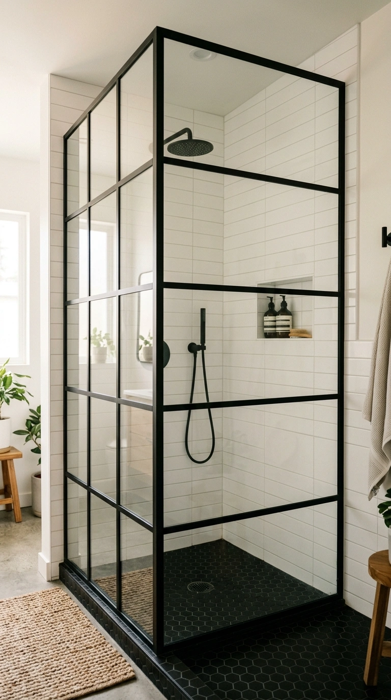 010 A small powder room with a bold black and white ge 7e7f724f e3a6 46da a15d 9bc794ef2cfe
