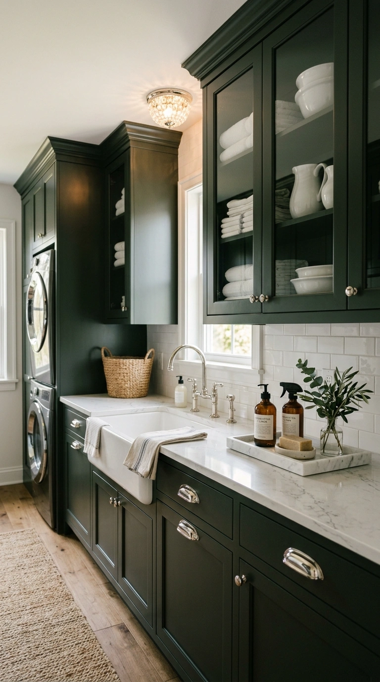 013 An elegant butlers pantry style laundry room with
