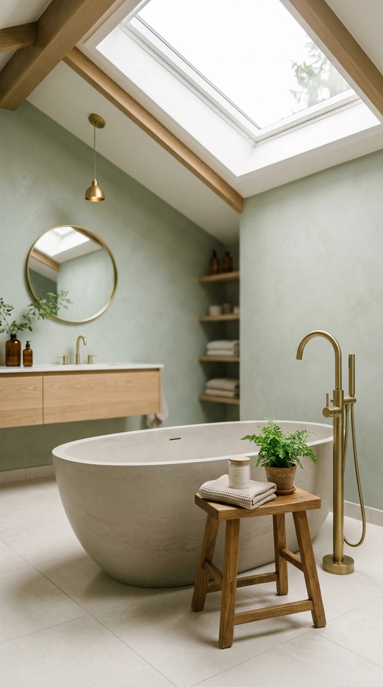 018 A bright modern master bathroom with a ceiling sky