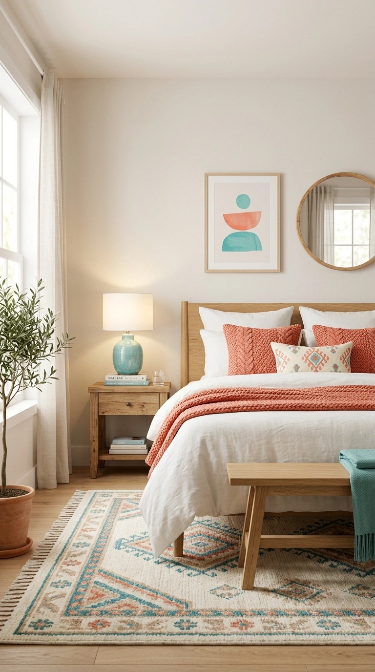 019 A bedroom with soft warm white neutral walls letti