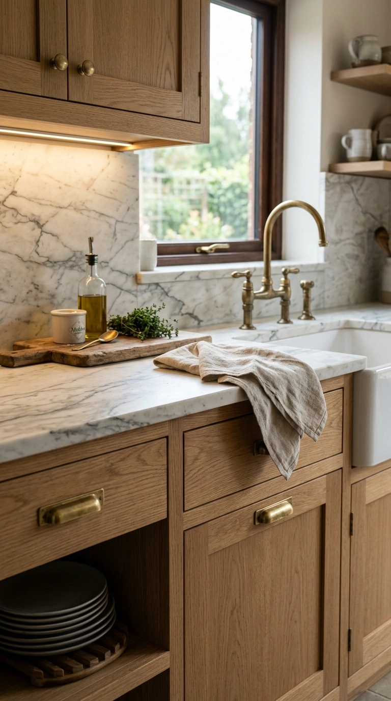 004 A well made kitchen with solid wood cabinets a nat